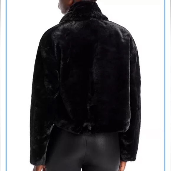 Blank NYC Faux Fur Crop Jacket in Uptown Girl NWT LARGE - Picture 2 of 7